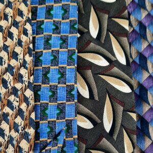 Lot of 4 Mens Ties Neckties Cocktail Collection Colors Martini White Wine Silk